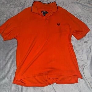 CHAPS Orange Short Sleeve Polo Shirt Size L Large  Mens